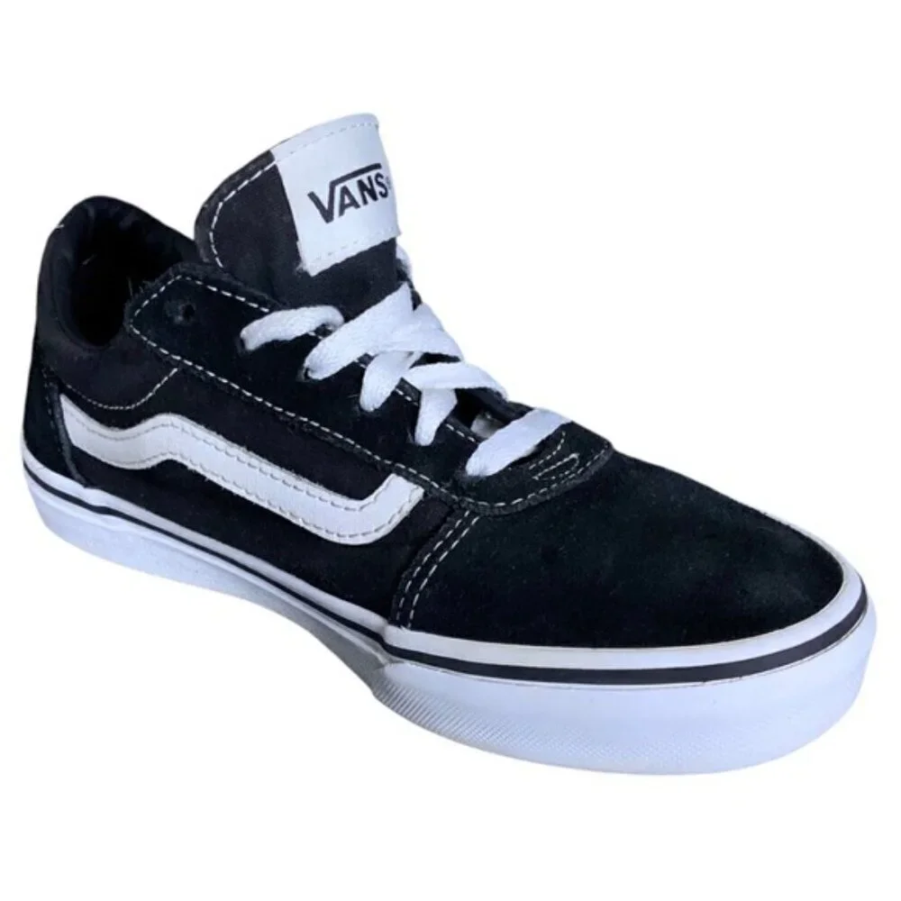 VANS Old Skool Suede Low Skate Sneakers Lace Up Off The Wall Black/White Sz 5